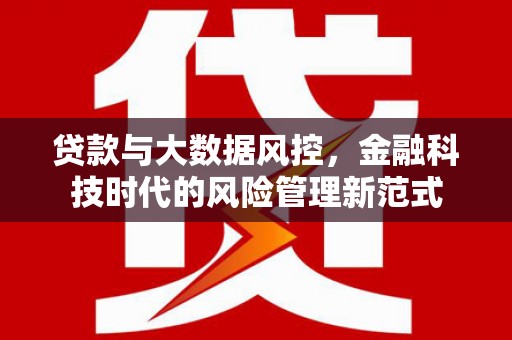 利辛贷款与大数据风控，金融科技时代的风险管理新范式