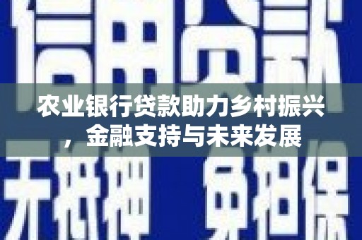 芎林农业银行贷款助力乡村振兴，金融支持与未来发展