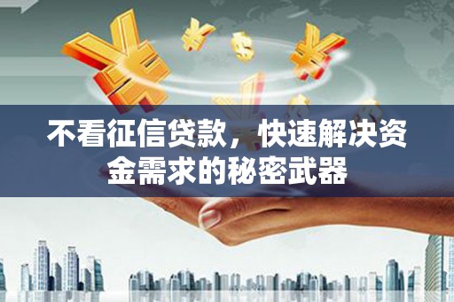 天宁不看征信贷款，快速解决资金需求的秘密武器