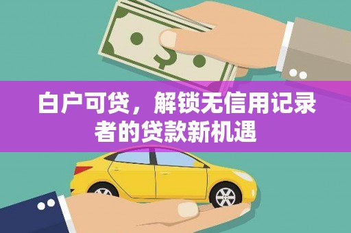 龙岗白户可贷，解锁无信用记录者的贷款新机遇