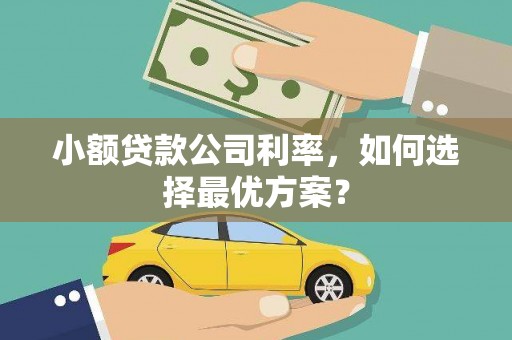 通城小额贷款公司利率，如何选择最优方案？