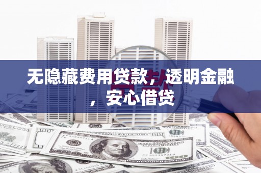 鹿泉无隐藏费用贷款，透明金融，安心借贷