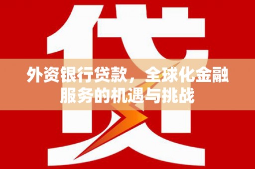 新县外资银行贷款，全球化金融服务的机遇与挑战