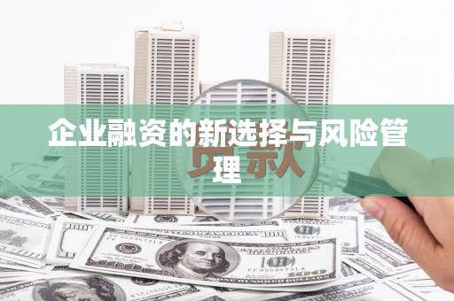 江永企业融资的新选择与风险管理