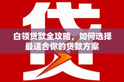 讷河白领贷款全攻略，如何选择最适合你的贷款方案